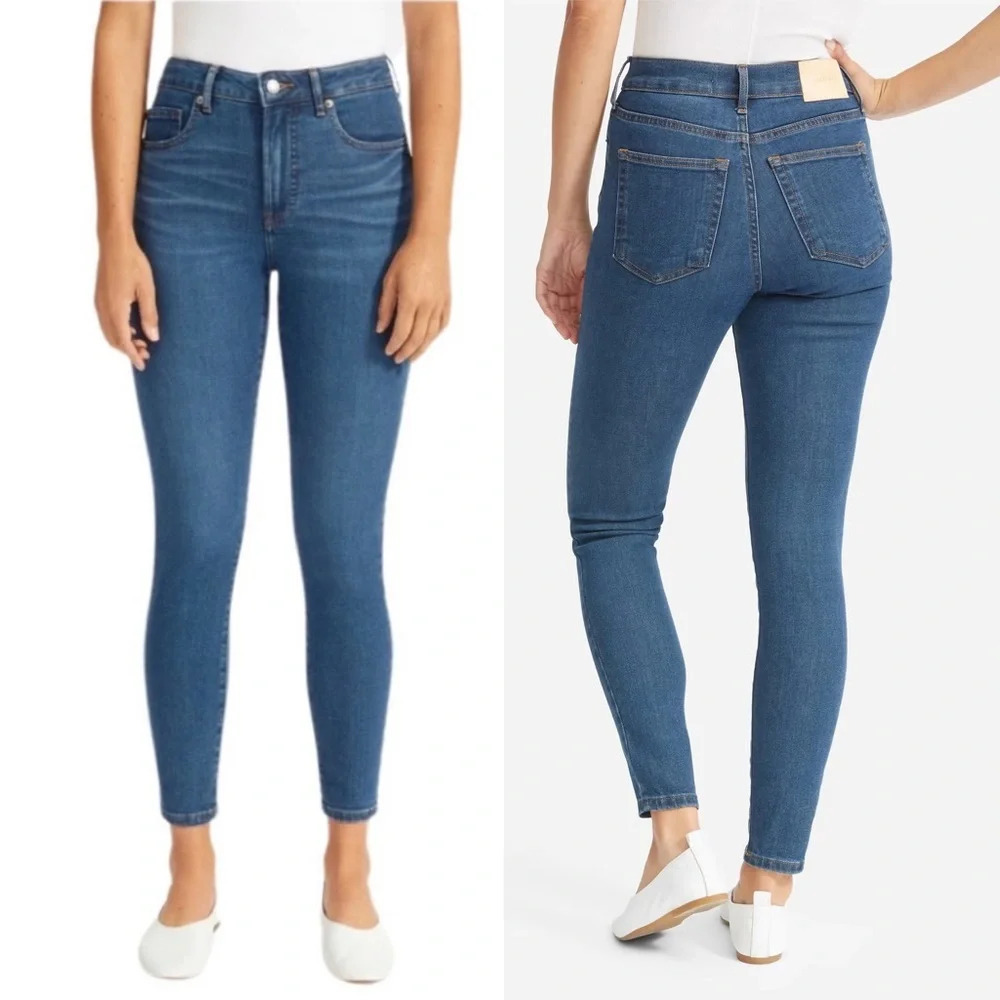 Everlane Medium Wash Blue The Curvy High Rise Skinny Jean Women's Size 23
